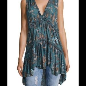 FREE PEOPLE-  Haze Hummingbird Tank Blue XSmall